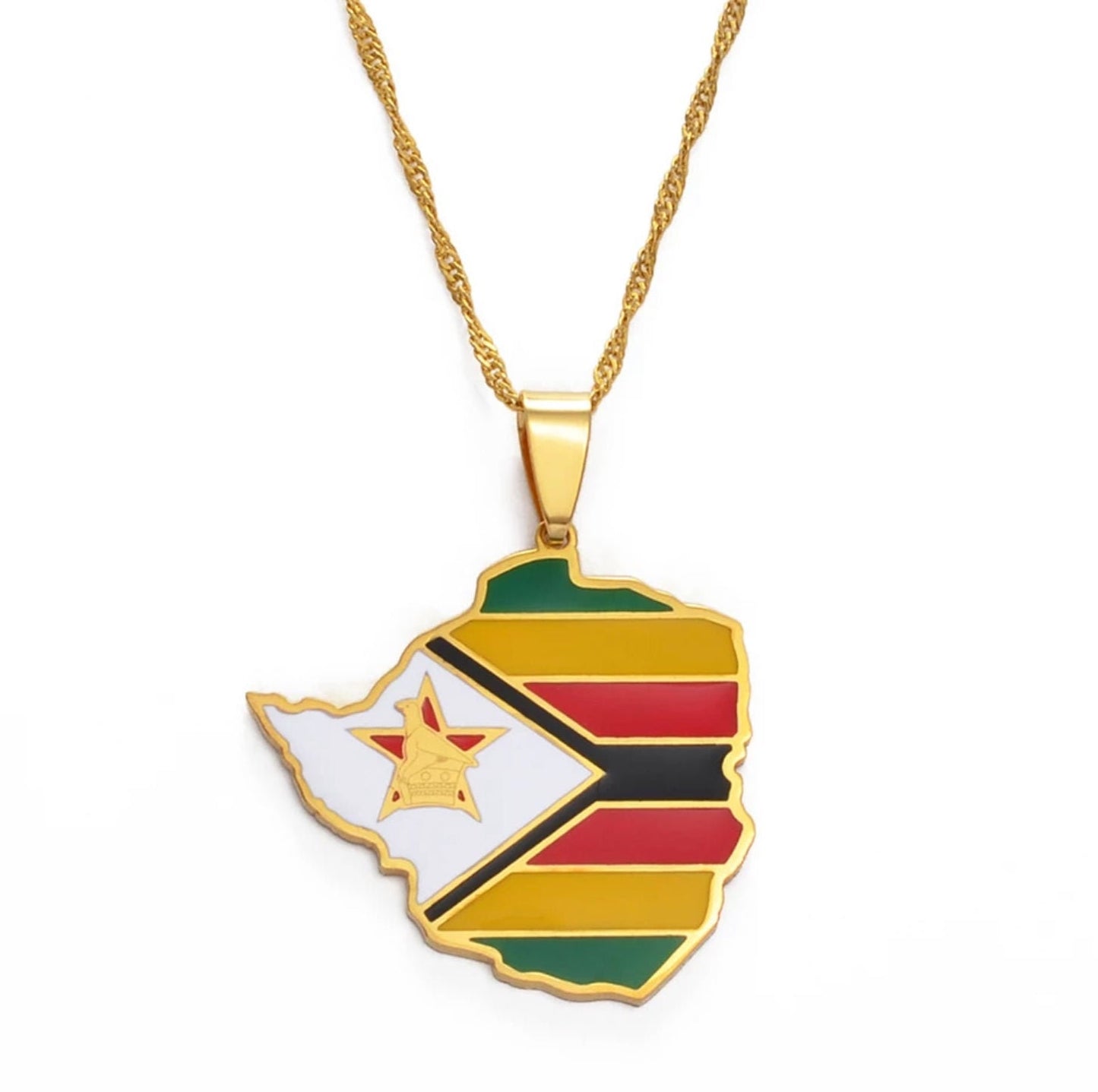 Zimbabwe Map Necklace