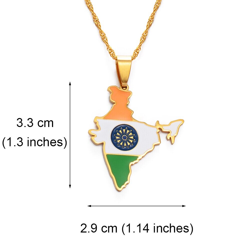 India Map and Flag Necklace