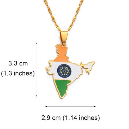 India Map and Flag Necklace