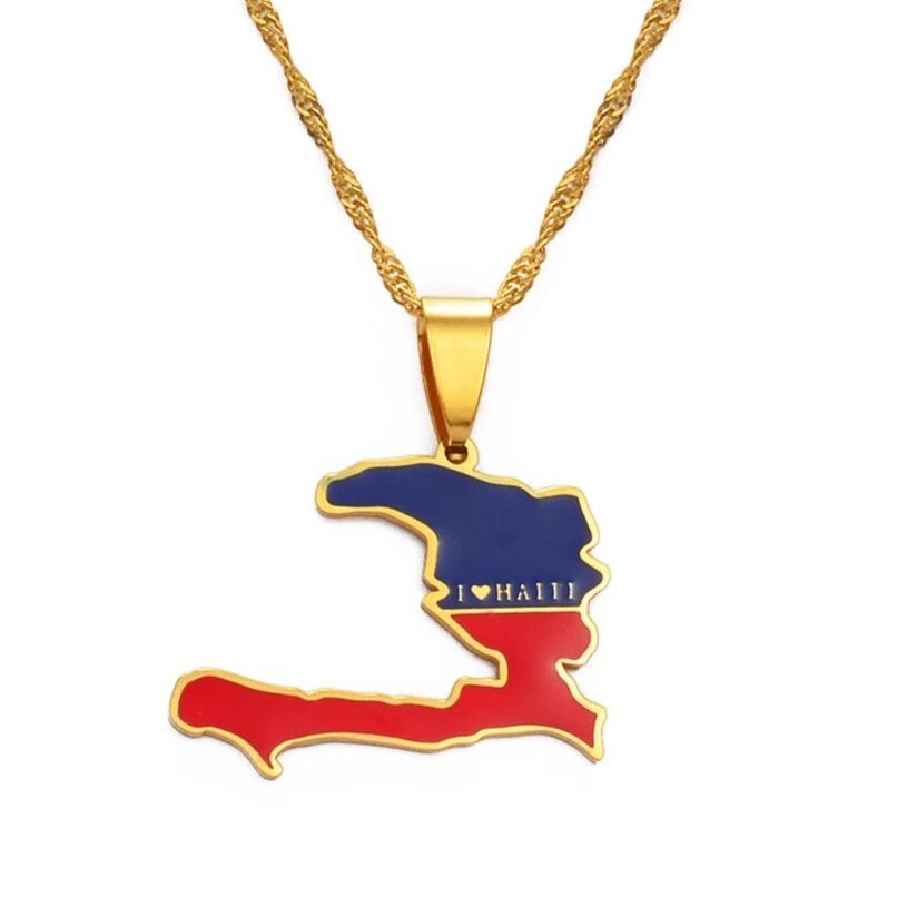 Haiti Map Necklace