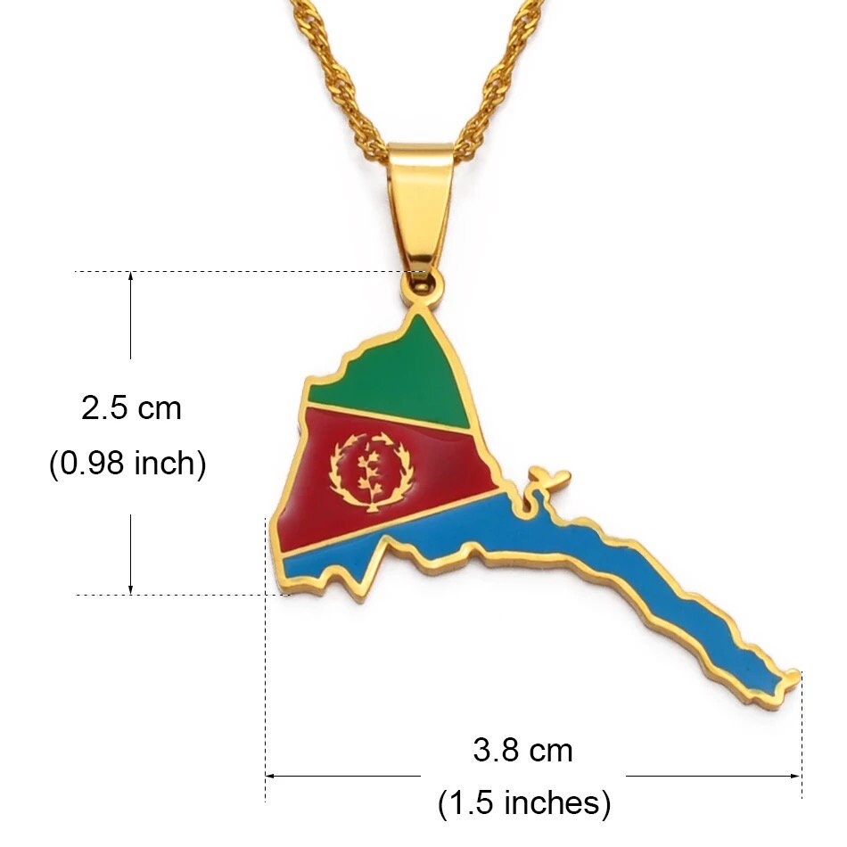 Eritrea Map and Flag Necklace