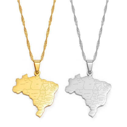 Brazil Map Necklace