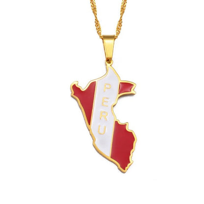 Peru Map Necklace