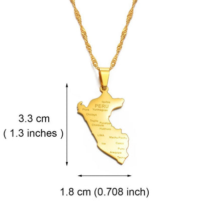 Peru Map Necklace