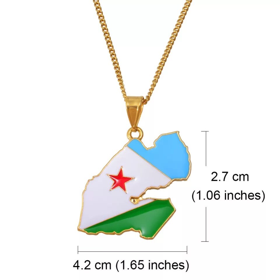 Djibouti Map Necklace