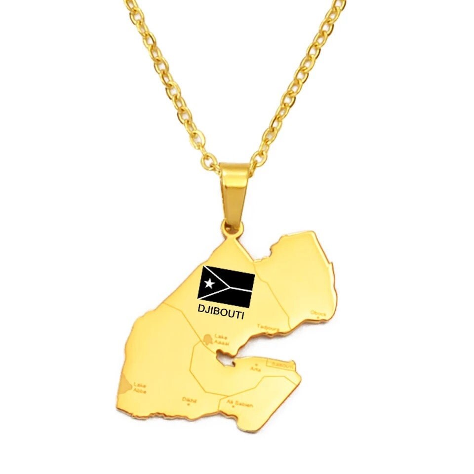 Djibouti Map Necklace