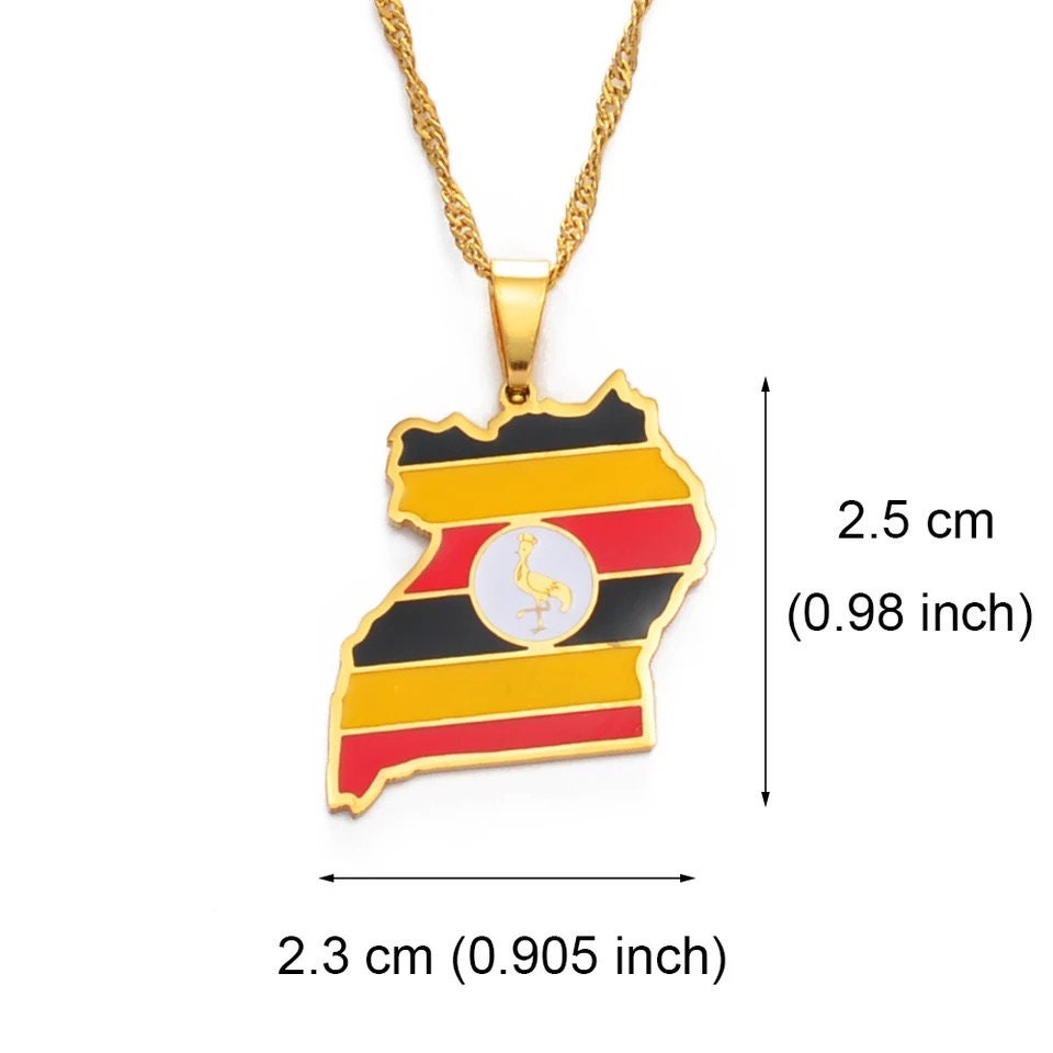 Uganda Map Necklace