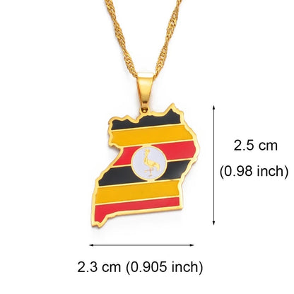 Uganda Map Necklace