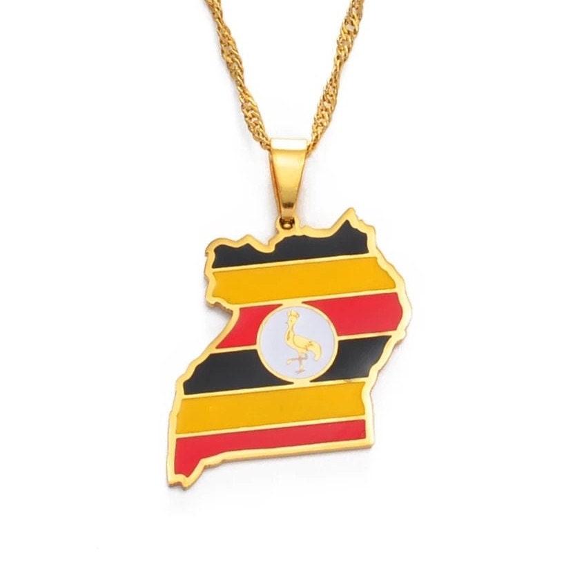 Uganda Map Necklace