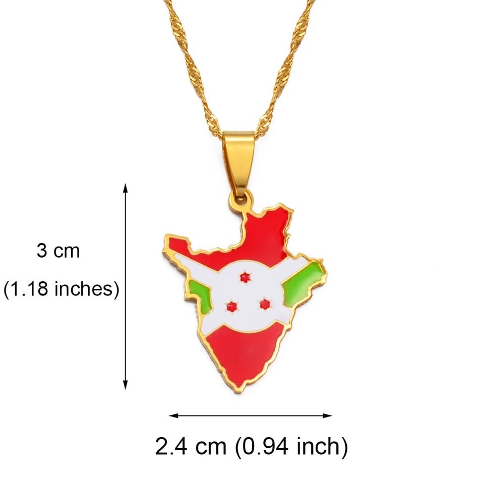 Burundi Map Necklace