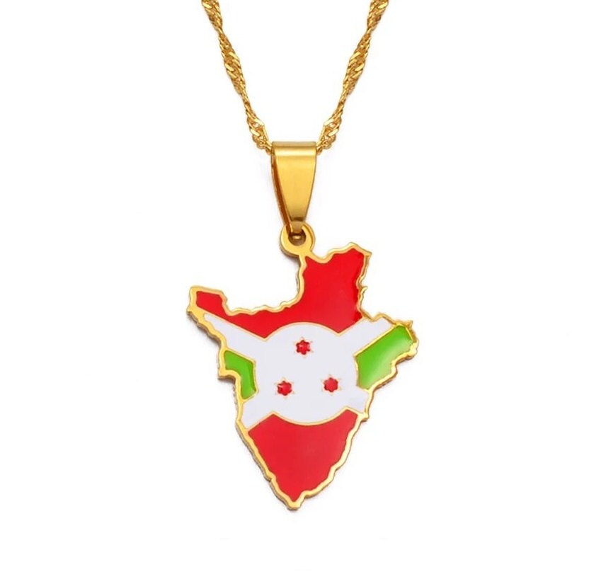 Burundi Map Necklace