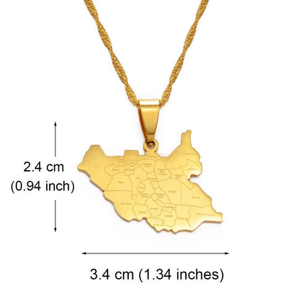 South Sudan Map Necklace