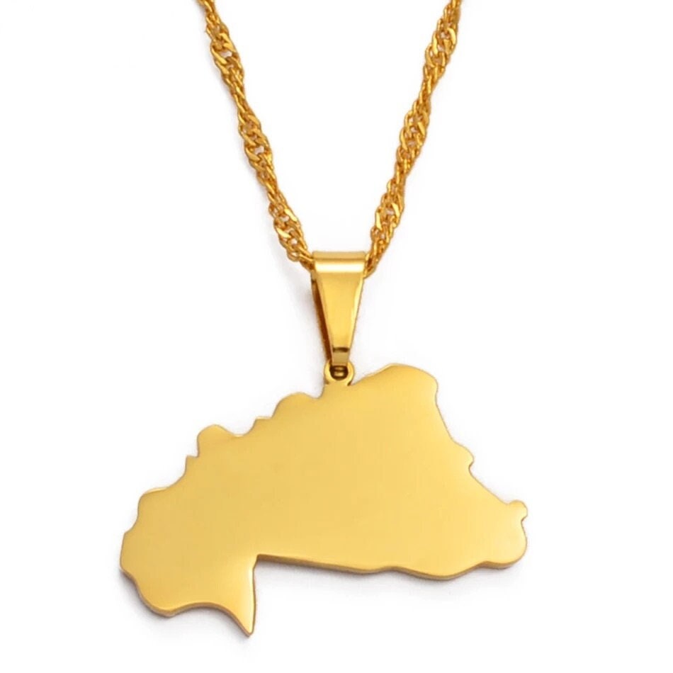 Burkina Faso Map Necklace