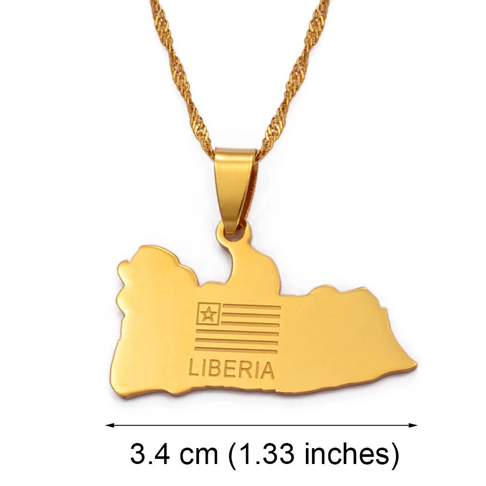 Liberia Map Necklace