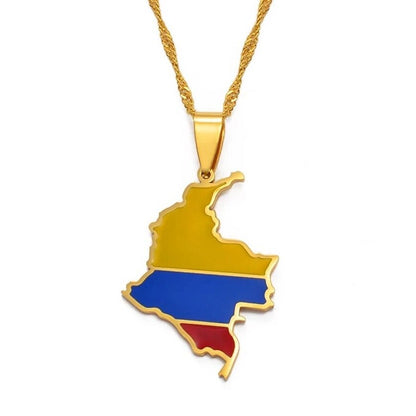 Colombia Map Necklace