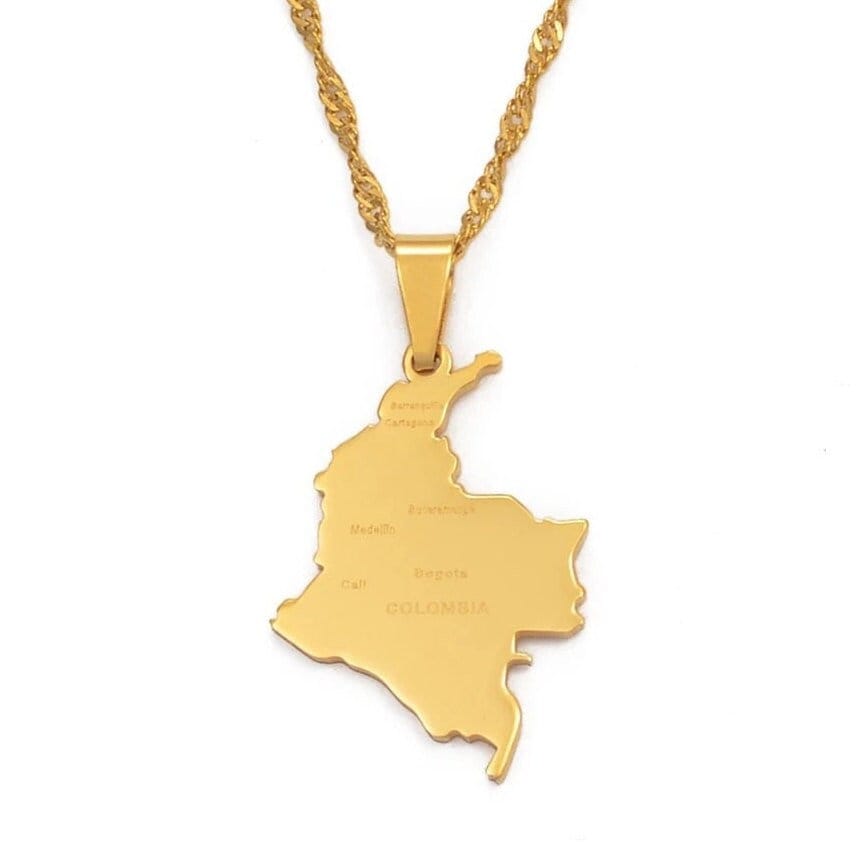 Colombia Map Necklace