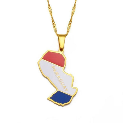 Paraguay Map Necklace