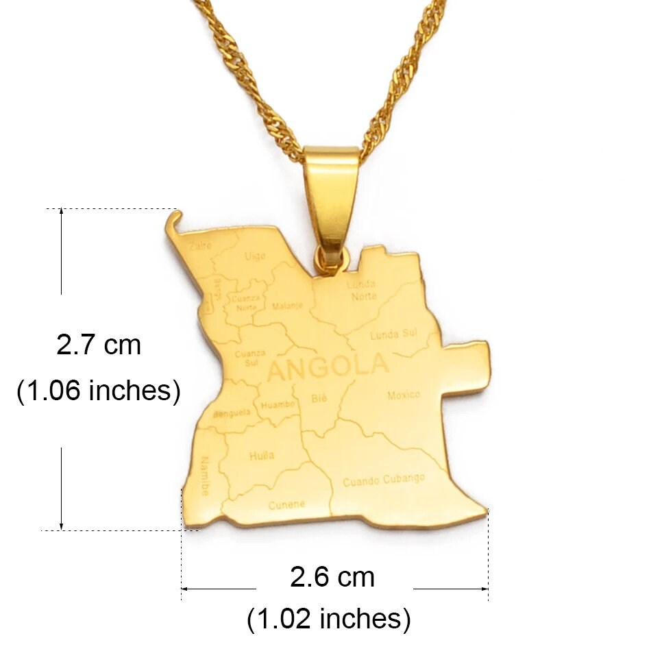 Angola Map Necklace