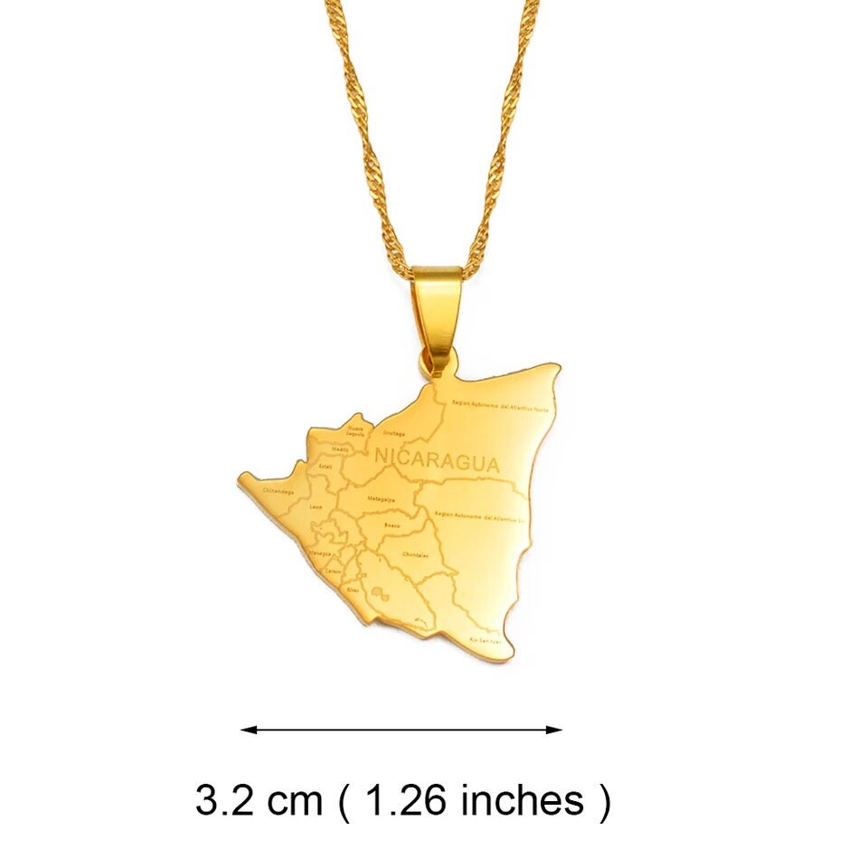 Nicaragua Map Necklace