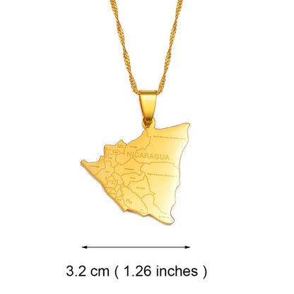 Nicaragua Map Necklace