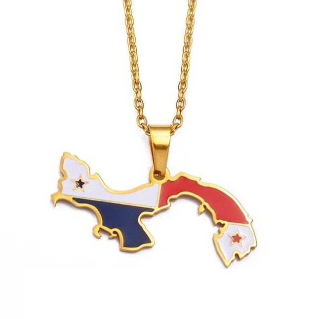 Panama Map Necklace