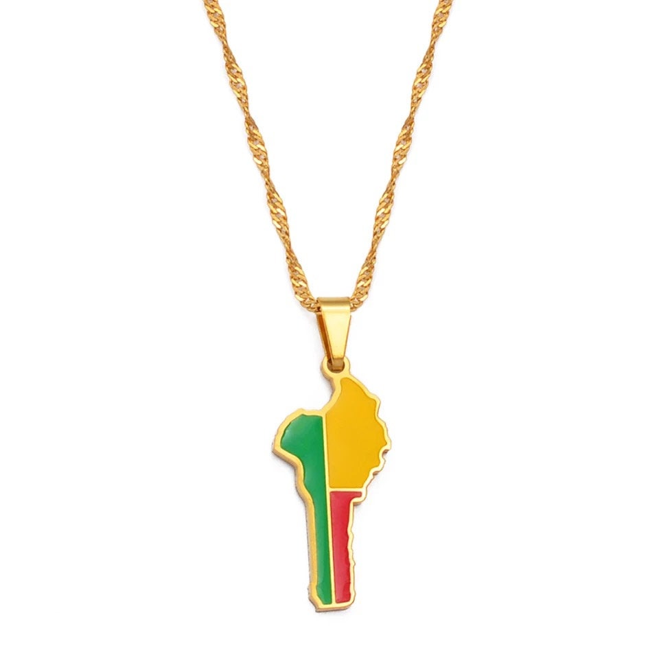 Benin Map Necklace