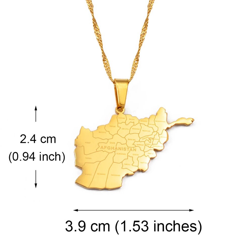 Afghanistan Map Necklace