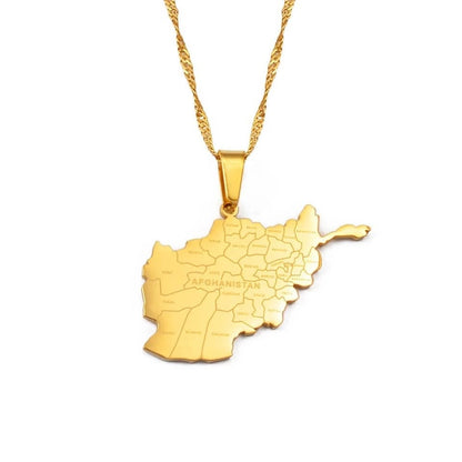 Afghanistan Map Necklace