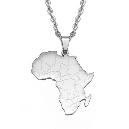 Africa Map and Countries Necklace