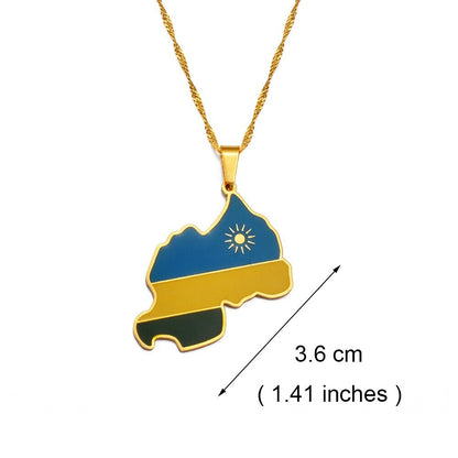 Rwanda Map Necklace