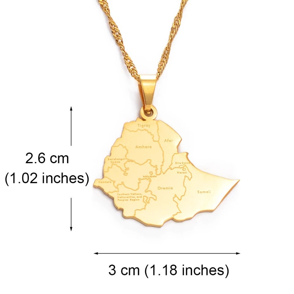 Ethiopia Map Necklace