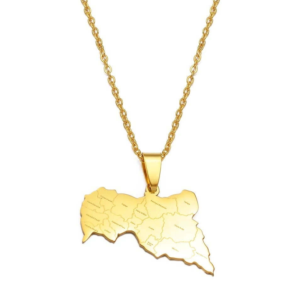 Central African Republic Map Necklace