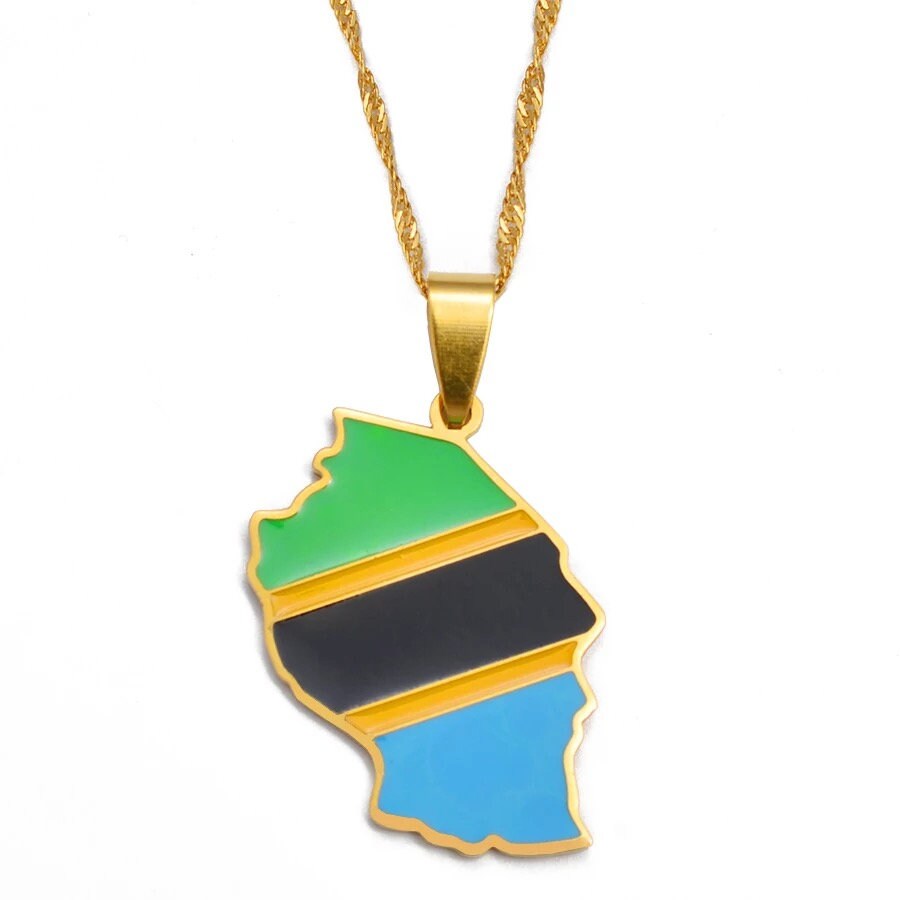 Tanzania Map Necklace