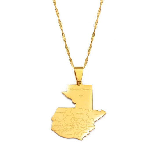 Guatemala Map Necklace