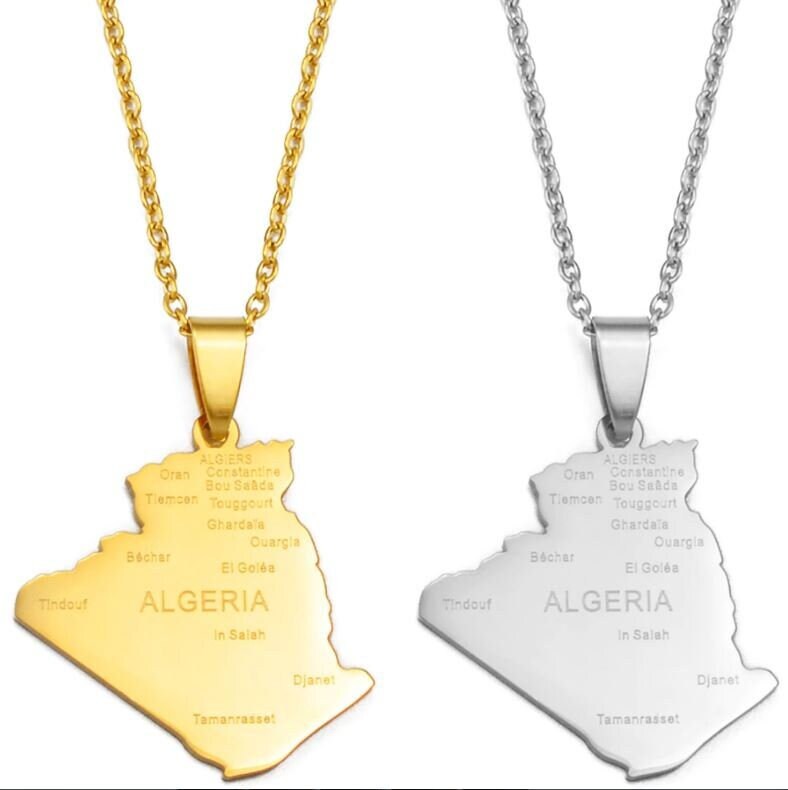 Algeria Map Necklace