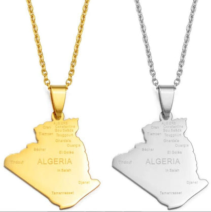 Algeria Map Necklace