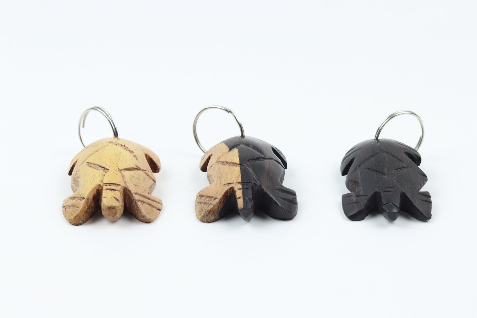 Turtle Keychain | Unique Wooden Handmade Carved Natural Wood Pieces Made by Artisans and Imported from Mali, West Africa