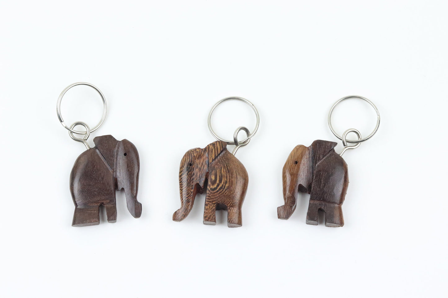 Elephant Keychain | Unique Wooden Handmade Carved Natural Wood Pieces Made by Artisans and Imported from Mali, West Africa