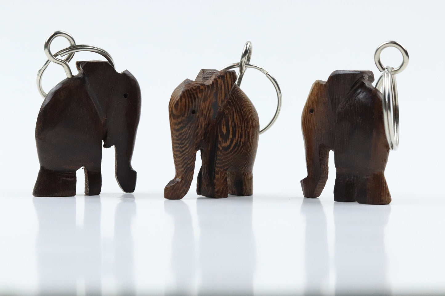 Elephant Keychain | Unique Wooden Handmade Carved Natural Wood Pieces Made by Artisans and Imported from Mali, West Africa