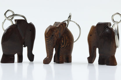 Elephant Keychain | Unique Wooden Handmade Carved Natural Wood Pieces Made by Artisans and Imported from Mali, West Africa