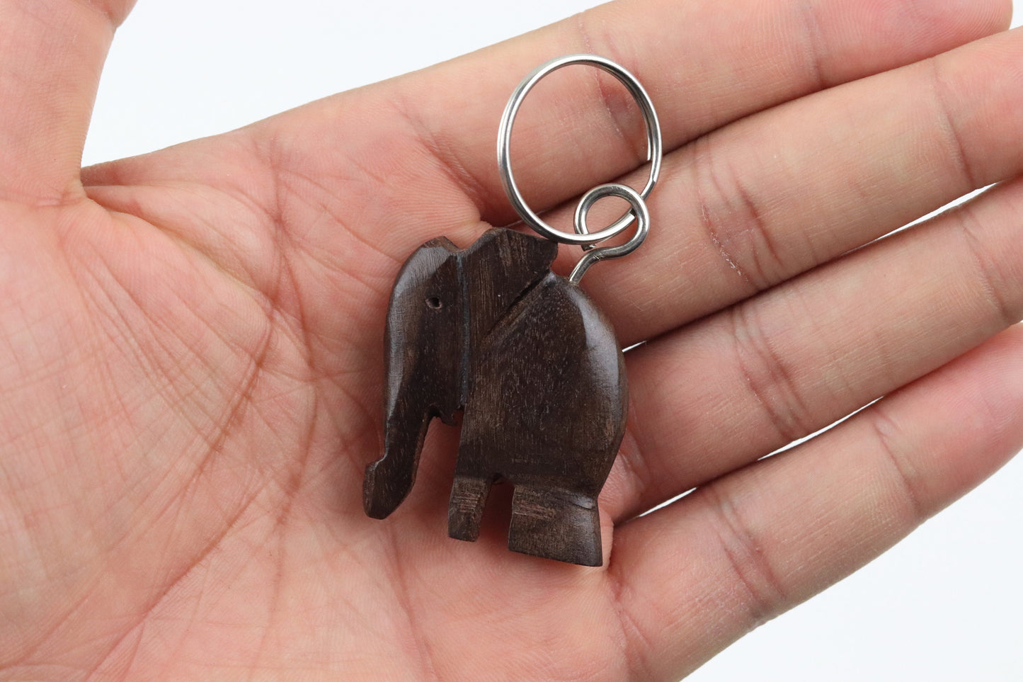 Elephant Keychain | Unique Wooden Handmade Carved Natural Wood Pieces Made by Artisans and Imported from Mali, West Africa