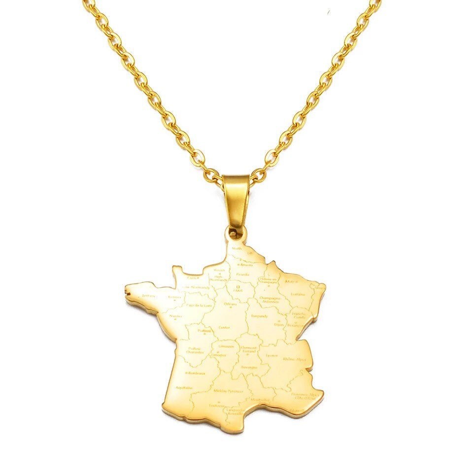 France Map Necklace