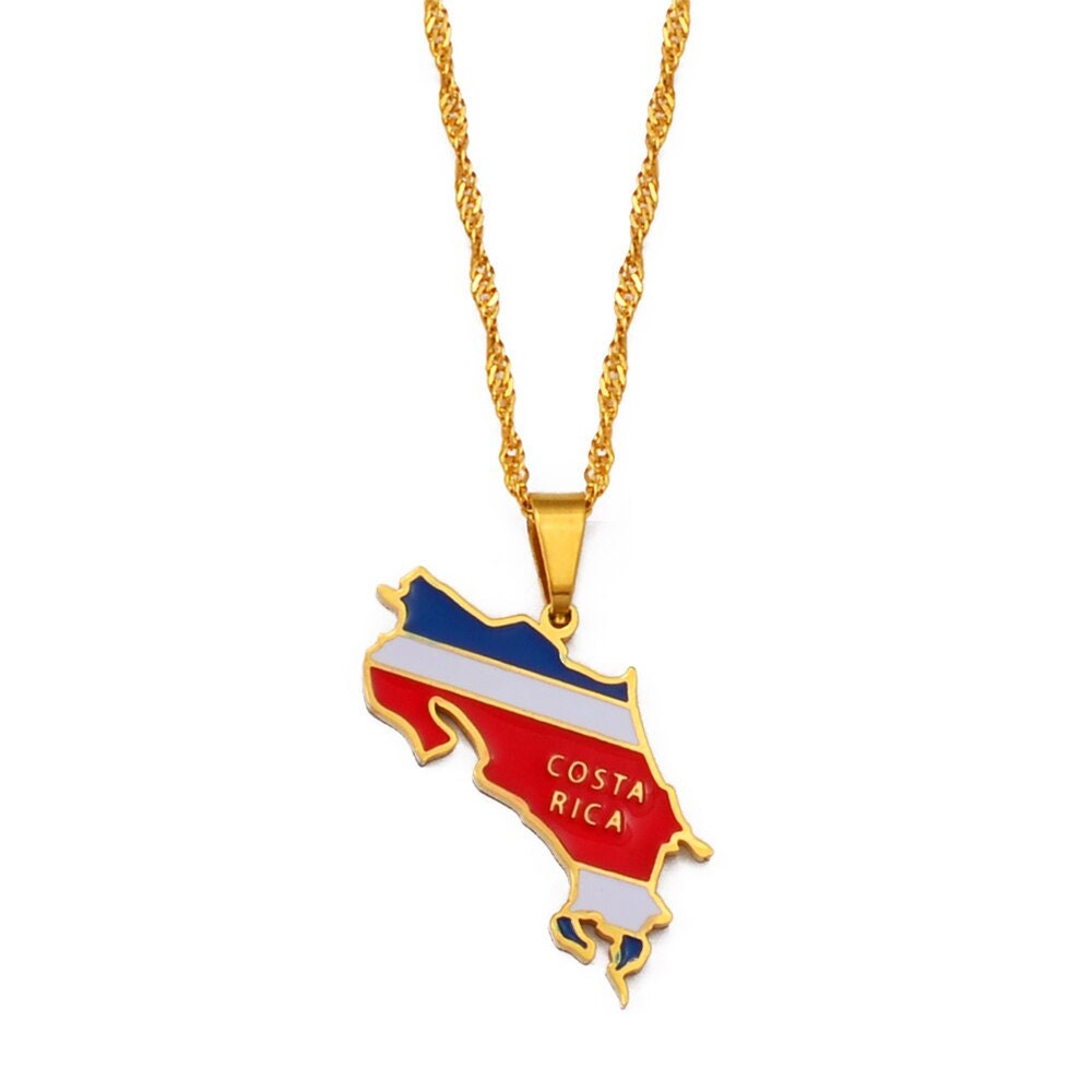 Costa Rica Map Necklace