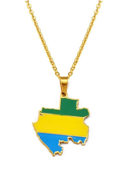 Gabon Map Necklace