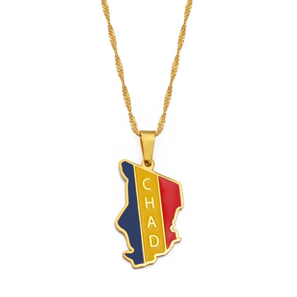 Chad Map and Flag Necklace