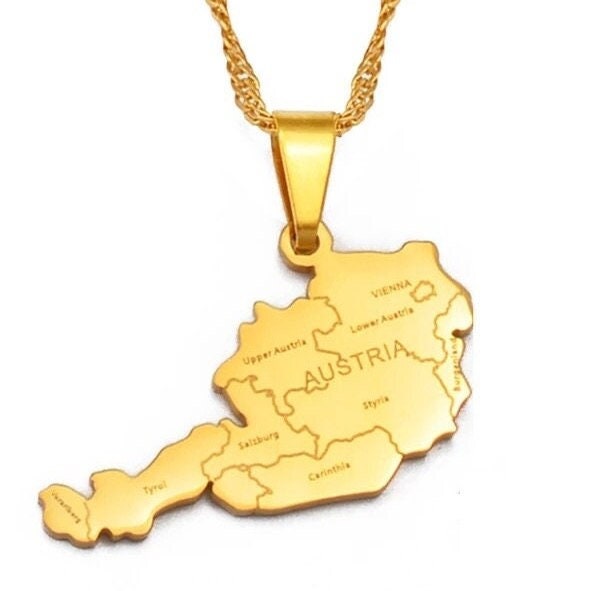 Austria Map Necklace