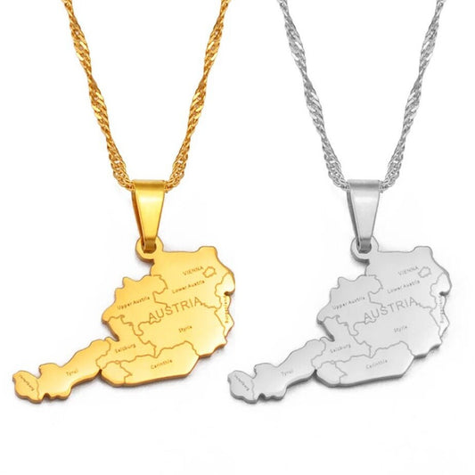 Austria Map Necklace