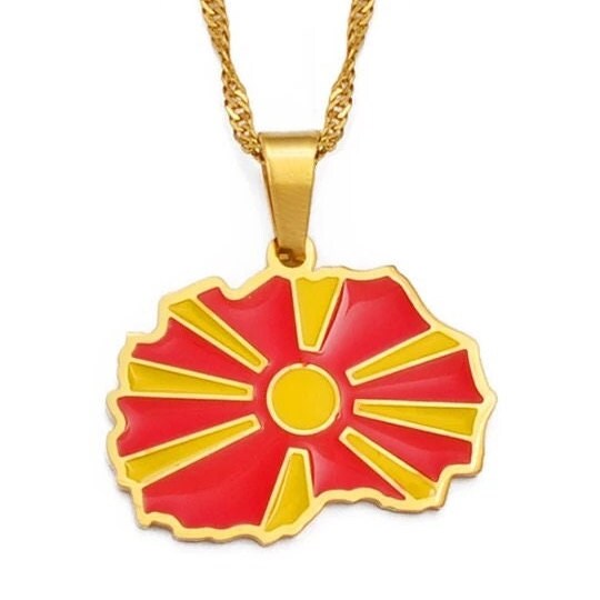 Macedonia Map Necklace