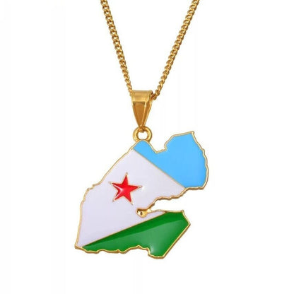 Djibouti Map Necklace