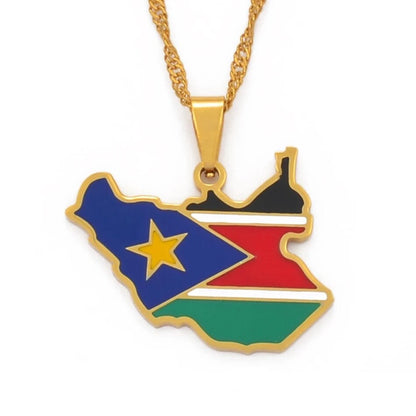 South Sudan Map Necklace